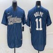 Nike New York Yankees #11 Volpe blue majestic baseball Jerseys Joint name